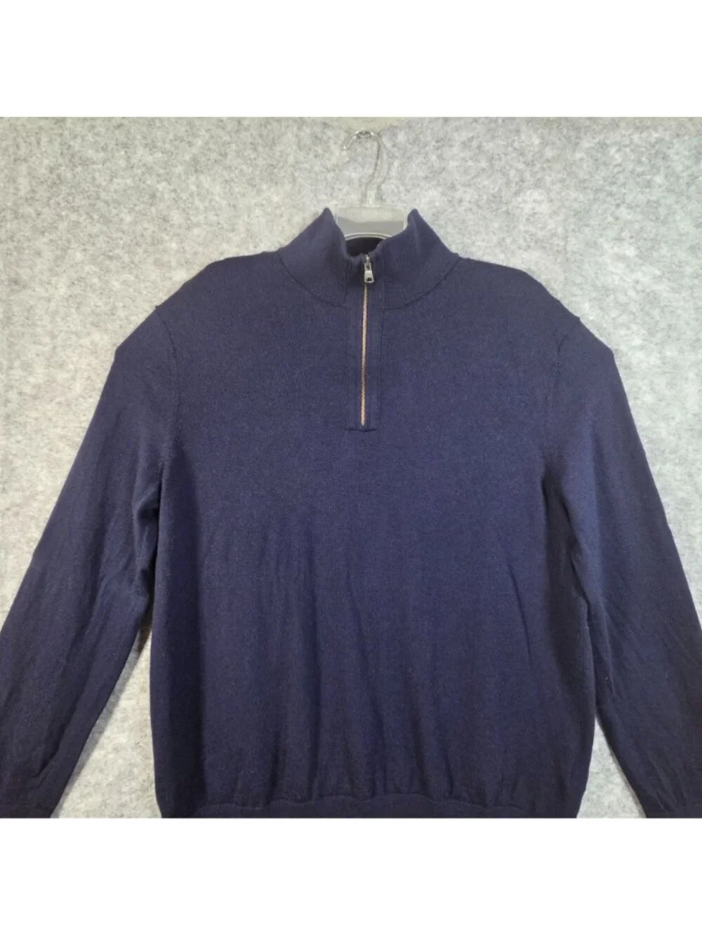 Quarter Zip Sweater Banana Republic Navy Minimalist Quiet Luxury Pullover XL